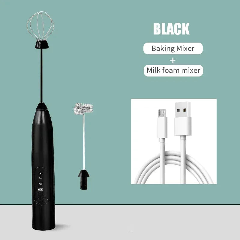 USB Rechargeable 2-In-1 Electric Egg Beater Blenders for Kitchen Items Mini Blender Mixer Coffee and Whiskey Stirrers Gadgets