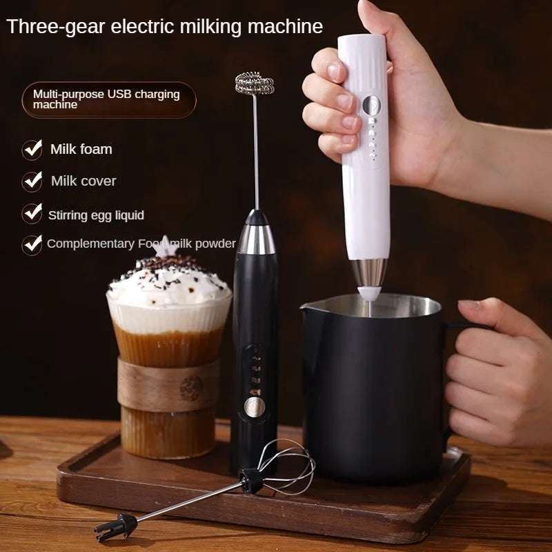 USB Rechargeable 2-In-1 Electric Egg Beater Blenders for Kitchen Items Mini Blender Mixer Coffee and Whiskey Stirrers Gadgets