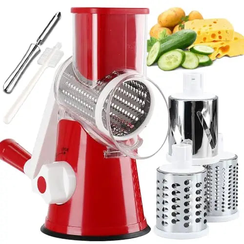 Manual Rotary Grater for Cheese and Vegetable Potato Slicer Mandoline Chopper Stainless Steel Cutter Kitchen Accessorie Tools