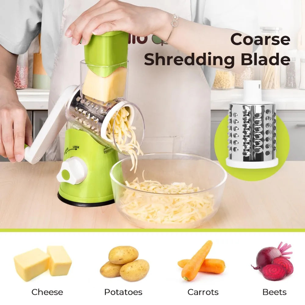 Manual Rotary Grater for Cheese and Vegetable Potato Slicer Mandoline Chopper Stainless Steel Cutter Kitchen Accessorie Tools