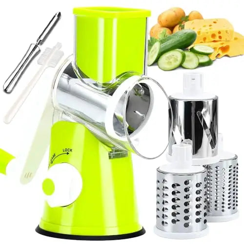 Manual Rotary Grater for Cheese and Vegetable Potato Slicer Mandoline Chopper Stainless Steel Cutter Kitchen Accessorie Tools