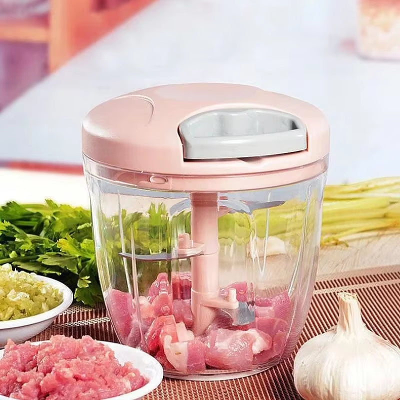 Multifunctional Vegetable Cutter Manual Meat Grinder Rotary Garlic Cutter Vegetable Cutter Kitchen Cooking Accessories